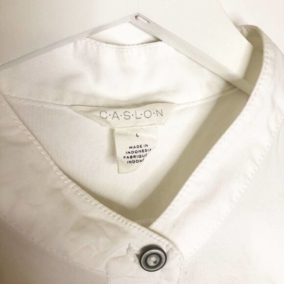 CASLON White Long Sleeve Shirt Dress - Picture 3 of 7